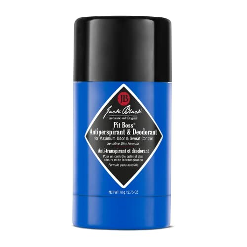 Jack Black Pit Boss Antiperspirant and Deodorant Stick in a compact travel-friendly design.